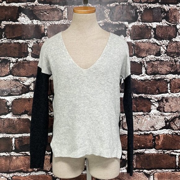 Madewell Pullover Sweater V Neck Wool Knit Gray Black Size XXS XX Small - Picture 5 of 14